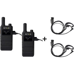 Πομποδέκτης Retevis B63S, PMR16 + 2x G-Hook Earpiece C9239A Black