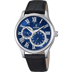 Festina Ανδρικό Ρολόι Χρονογράφος Αυτόματο με Μαύρο Δερμάτινο Λουράκι F6848/2