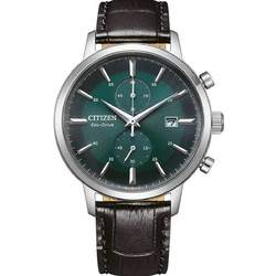 Citizen Eco-Drive Ανδρικό Ρολόι Χρονογράφος Solar με Μαύρο Δερμάτινο Λουράκι CA7069-24X