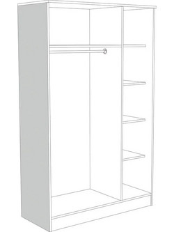 Matis Τρίφυλλη Ντουλάπα Ρούχων IVa K3 Μπεζ 123x53x200cm 311412