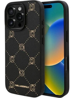 Karl Lagerfeld Leather Karl Head MagSafe Case Black (iPhone 16 Pro Max)