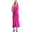 Funky Buddha Midi Φόρεμα για Γάμο / Βάπτιση Σατέν Φούξια FBL011-133-13