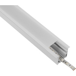 ALP-LINEAR RECESSA 61785-3M Χωνευτό Προφίλ Αλουμινίου με Λευκό Γαλακτερό Πατητό Κάλυμμα για Ταινίες LED IP20 - Λεικό Ματ - Μ300 x Π3.5 x Υ4cm