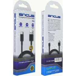 Καλώδιο Σύνδεσης και Φόρτισης Ancus Flow E44 USB σε USB-C 2.0A 480Mbps Data Transfer Μαύρο 1μ. - ANCUS