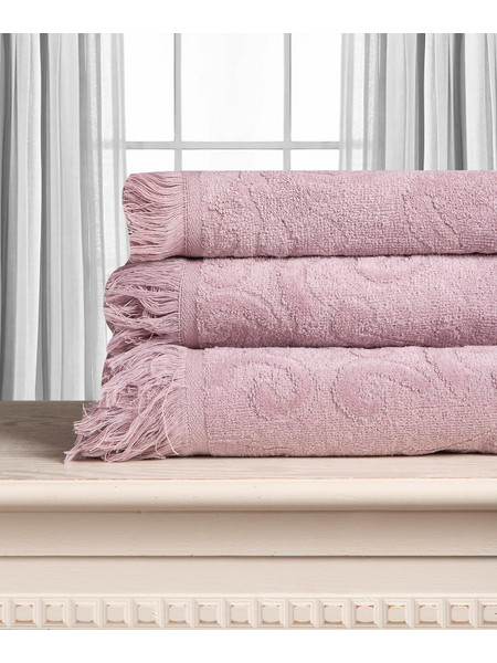 Βαμβακερή ζακάρ πετσέτα ALICIA 520gsm (50cm x 100cm) mauve