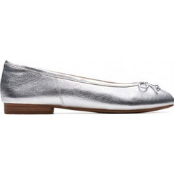 Clarks WOMEN'S BALLERINA SHOES FAWNA LILLY 26176380 SILVER LEATHER Clarks