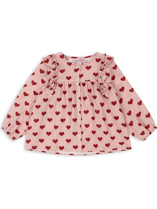 Πουκαμίσα - Coco Frill Shirt Gots - Amour Mellow της Konges Slojd Ροζ Konges Slojd
