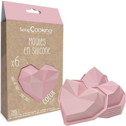 Scrap Cooking Καλούπια Σιλικόνης 6Τμχ 7.8x8.7xΥ3.1cm Καρδιές SCC-2912