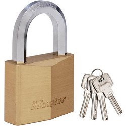 MasterLock Λουκέτο μπρούτζινο επινικελωμένο, βαρέως τύπου με εξάγωνο λαιμό 60mm