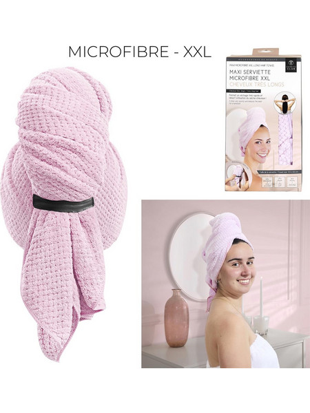 COSMETIC CLUB Πετσέτα Μικροϊνών XXL για Μακριά Μαλλιά, Απορροφητική και Αντιφριζαριστική SC0643
