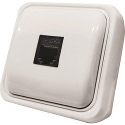 ΠΡΙΖΑ ΜΙΝΙ DATA ΜΟΝΗ RJ45 8P8C ΛΕΥΚΗ IP20 EUROLAMP - 147-16245