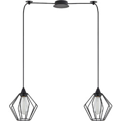 Home Lighting SE21-BL-B Κρεμαστό Φωτιστικό Οροφής Δίφωτο Μαύρο 10-BL2-GR1 77-8749