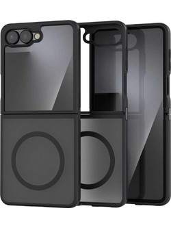 Θήκη Samsung Galaxy Z Flip7 Spacecase Hybrid MagSafe Σκληρή Ημιδιάφανη με MagSafe - Black (5905719129521)