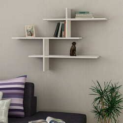 Ραφιέρα τοίχου Leo Megapap μελαμίνης λευκό 123x22x80εκ. GP037-0025,3-GP037-0025,3-Λευκό GP037-0025,3