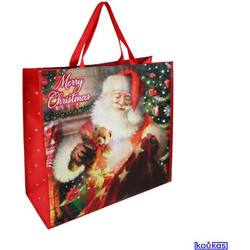 Τσάντα Δώρου Υφασμάτινη 45x45x20 εκ Xmas Κλασικός Άγιος Βασίλης (34X-34292-23C)