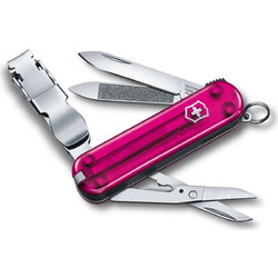 Nail Clip 580 ελβετικός σουγιάς 65 mm 8 λειτουργίες ροζ διαφανής