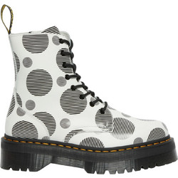 Dr. Martens Γυναικεία Αρβυλάκια Δερμάτινα Μαύρα Λευκά με Χοντρό Χαμηλό Τακούνι 26882101