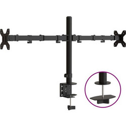 vidaXL Βάση Οθόνης Διπλή VESA Μαύρη 75/100 χιλ. από Ατσάλι 358002