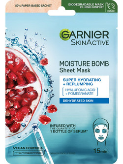Garnier Moisture Bomb Sheet Μάσκα Προσώπου για Ενυδάτωση με Υαλουρονικό 32gr