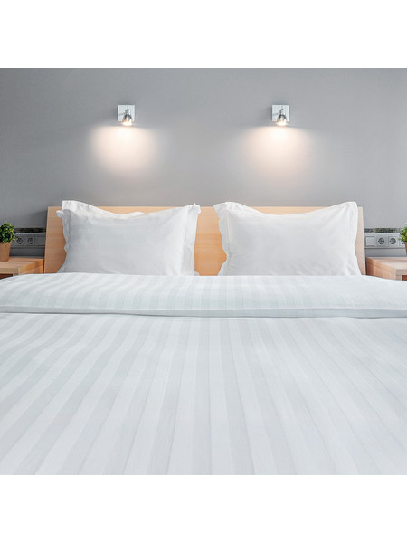 516617 BEAUTY HOME ΜΑΞΙΛΑΡΟΘΗΚΗ ΞΕΝΟΔΟΧΕΙΟΥ OXFORD SILKY PERCAL PENNIE ART 250TC SATIN STRIPE 100% COTTON ΛΕΥΚΟ 52X74+4