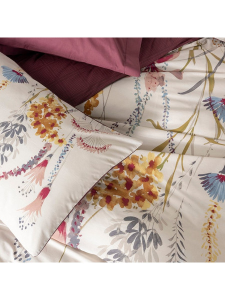Σετ παπλωματοθήκη Flos Cotton Box 4 τμχ Διπλή (200x220) χρώμα μπορντώ - cotton box