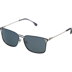 Lozza SL2302M E70X Ανδρικά Γυαλιά Ηλίου Τετράγωνα Μεταλλικά Ασημί με Μαύρο Polarized Φακό