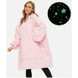 Huggle Plush Κουβέρτα Βελουτέ King Size 70x90εκ. Starry Night Pink 39687459