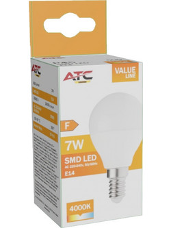 ATC SMD Λαμπτήρας LED Globe P45 230V 7W/600LM E14 4000K