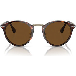 Persol PO3166S 24/57 Ανδρικά Γυαλιά Ηλίου Στρογγυλά Κοκάλινα Χρυσά με Καφέ Polarized Φακό