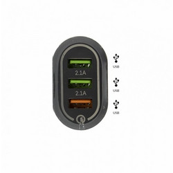Προσαρμογέας Τοίχου USB 3 Θυρών 2.1A 5V Fast Charge 3.0