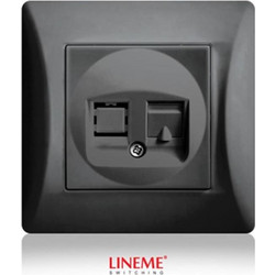 Πρίζα δικτύου RJ45 μονή μαύρη LINEME H Series 50-00118-2