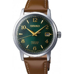 Seiko Presage Ανδρικό Ρολόι Αυτόματο με Καφέ Δερμάτινο Λουράκι SRPE45J1