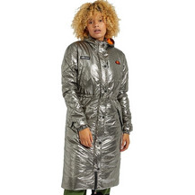Ellesse Γυναικείο Μπουφάν Χειμωνιάτικο Puffer Μακρύ Αντιανεμικό Ασημί SGG09650