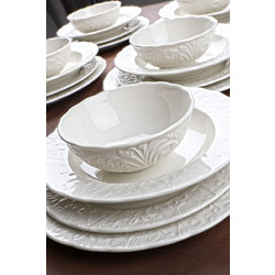 Hermia Dinner Set Σετ Πιάτα Λευκά 24τμχ Por-AD23000
