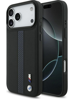 BMW M Perforated Stripe Logo MagSafe Case for iPhone 17 Pro Max - Blue