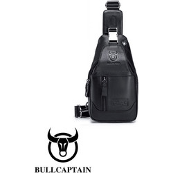 Bull Captain Δερμάτινη Ανδρική Τσάντα Στήθους Μαύρη XB 095