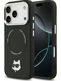 Karl Lagerfeld Choupette Pin Back Cover Πλαστικό / Σιλικόνης / Δερμάτινο για iPhone 17 Pro Max - Μαύρο