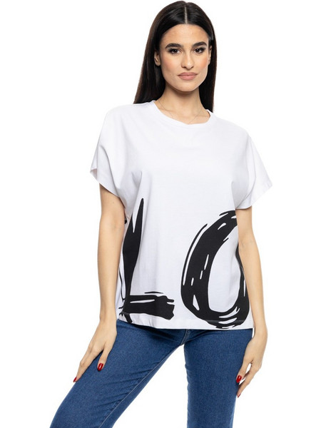 B&apos, Γυναικείο t-shirt με τύπωμα &apos,&apos,LOVE&apos,&apos, 53-106-001 020 WHITE