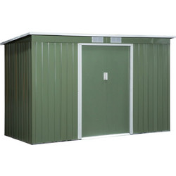 Μεταλλικό υπόστεγο εργαλείων 6,3m 280x130x172cm υπόστεγο εργαλείων με κλειστή οροφή συρόμενη πόρτα αδιάβροχο υπόστεγο κήπου υπαίθριο υπόστεγο κήπου ντουλάπι για υπαίθριο χώρο πίσω αυλής ανθρακί, ανοιχ