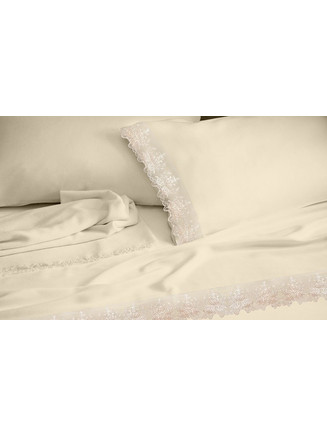 LACE ΝΥΦΙΚΟ ΚΟΥΒΕΡΛΙ ECRU ΥΠΕΡΔΙΠΛΟ MAKIS TSELIOS 220x240cm