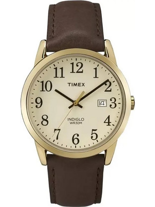 Timex Easy Reader Ανδρικό Ρολόι με Καφέ Δερμάτινο Λουράκι TW2P75800