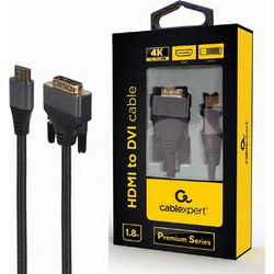 CABLEXPERT HDMI TO DVI CABLE PREMIUM SERIES 4K 1,8M RETAIL PACK