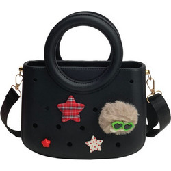 Typotrust CACTUS CROQBAG με διακοσμητικά pins 22x26 cm - ΜΑΥΡΟ CT9561B-01