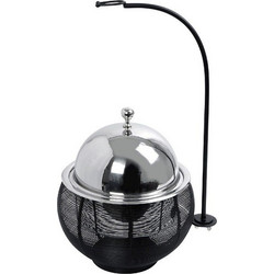 CHAFFING DISH ΜΕ ΒΑΣΗ ΣΤΗΡ. ΚΑΠ. ΚΑΙ ΔΙΠΛΟ ΔΟΧΕΙΟ SS/ΑΛΟΥΜ/ΣΙΔΗΡ. ΜΑΥΡΟ 2500ML GEL WAX 30Χ30Χ32-49ΕΚ