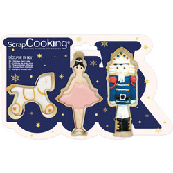 Scrap cooking-Σετ των 3 κουπ-πατ για μπικότα καρυοθραύστης -μπαλαρίνα-αλογάκι