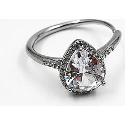 Big diamond ring silver