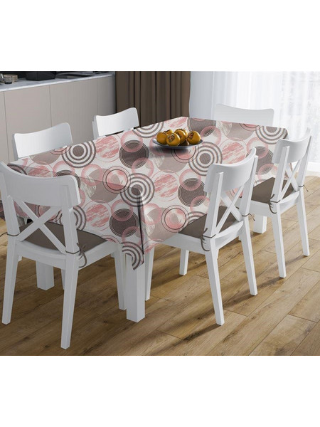 Τραπεζομάντηλο Αλέκιαστο 180x300 Circles 469 Coral DimCol