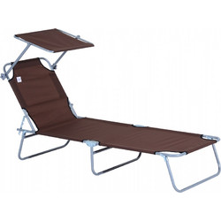 Outsunny Πτυσσόμενη Ξαπλώστρα Καφέ 84B-001BN