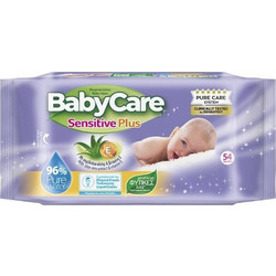 BabyCare Sensitive Μωρομάντηλα Χωρίς Οινόπνευμα & Parabens με Aloe Vera 54τμχ