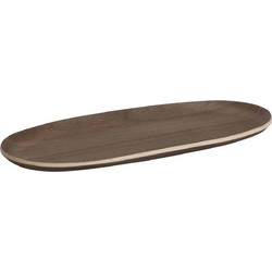 Andrea House - Ξύλινος Οβάλ Δίσκος Walnut 31x15cm